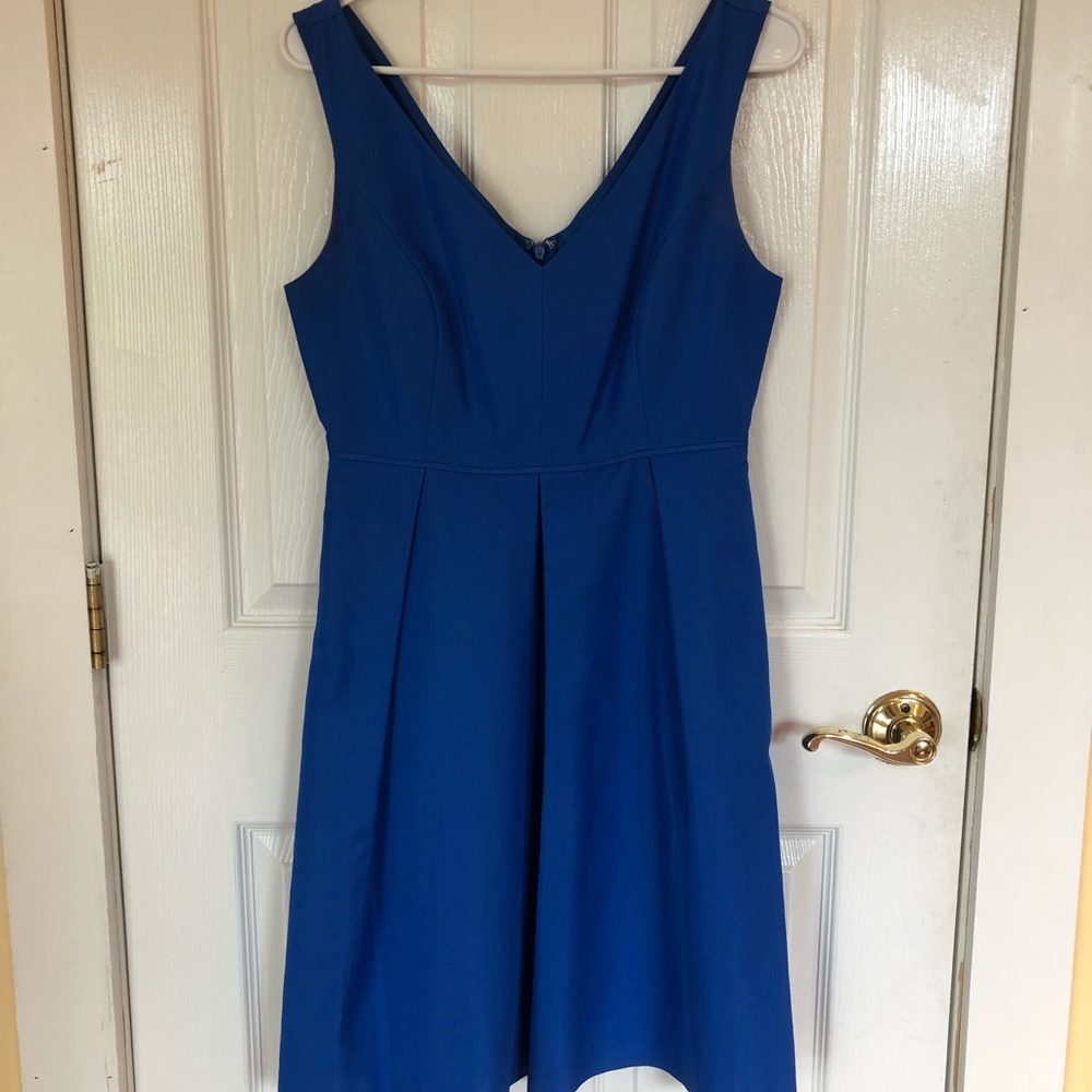 JCrew size 4 royal blue satin knee length dress!